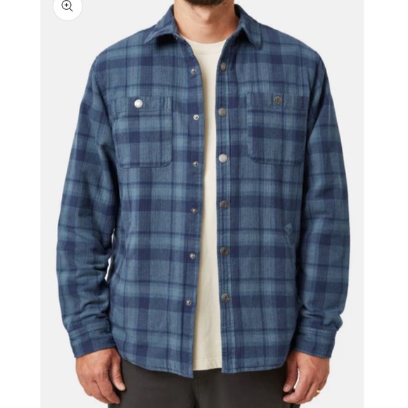 Katin Other - Katin Men's Harold Sherpa Lined Flannel Shirt Jacket Blue Plaid Medium NWT